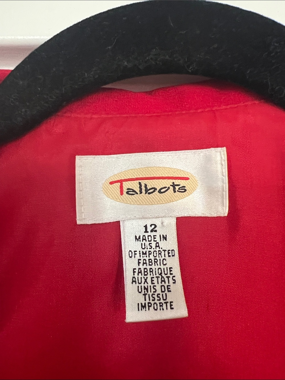 Vintage Talbots Red Scallop Collar Cropped Blazer - Picture 2 of 9